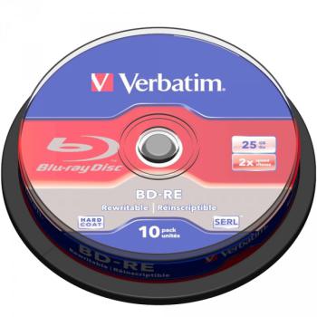 BR Blue-Ray BD-RE 25GB Verbatim 10er Spindel 2x
