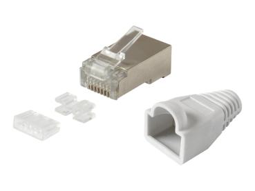 RJ-45 Stecker Cat6 - schwarz mit Knickschutz