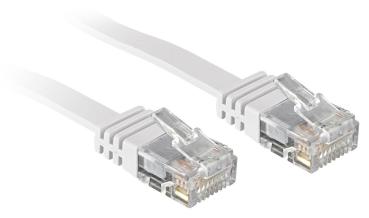 Patchkabel Cat6 Flachband ungeschirmt weiß 2m LINDY