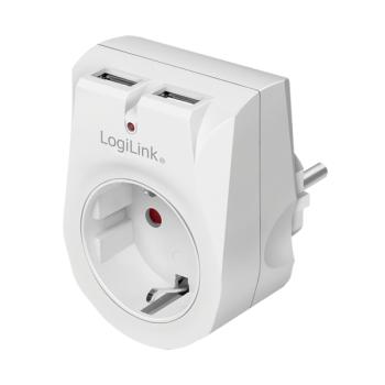 Netzteil USB LogiLink 1x CEE 7/3 + 2x USB-A