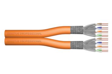 Verlegekabel DIGITUS S/FTP Cat.7 Duplex 100,00m Orange