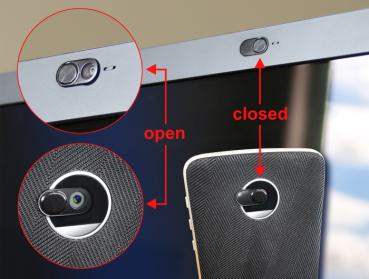 Preview: Webcam Cover Abdeckung Protect für Notebook, PC, Tablet,
