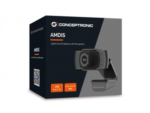 Webcam CONCEPTRONIC AMDIS01B 1080P + Microphone