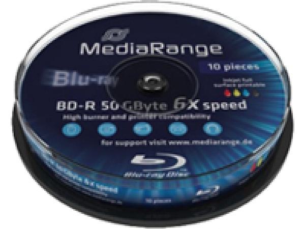BR Blue-Ray BD-R 50GB MEDIARANGE 10ER Spindel