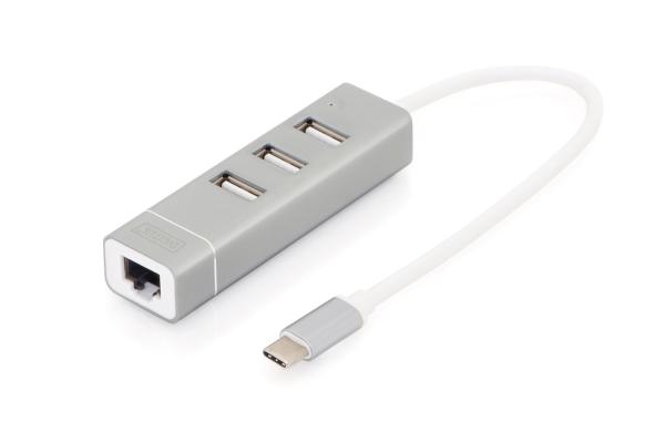 USB-C -> LAN 3xUSB  DIGITUS DA-70253