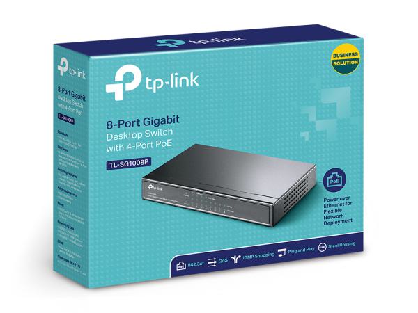 Switch 1000MBit 8-Port TP-LINK TL-SG1008P 4xPOE