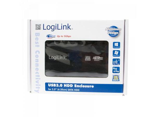 Geh Ext 6,4cm SATA=>USB3.0 Logilink schwarz