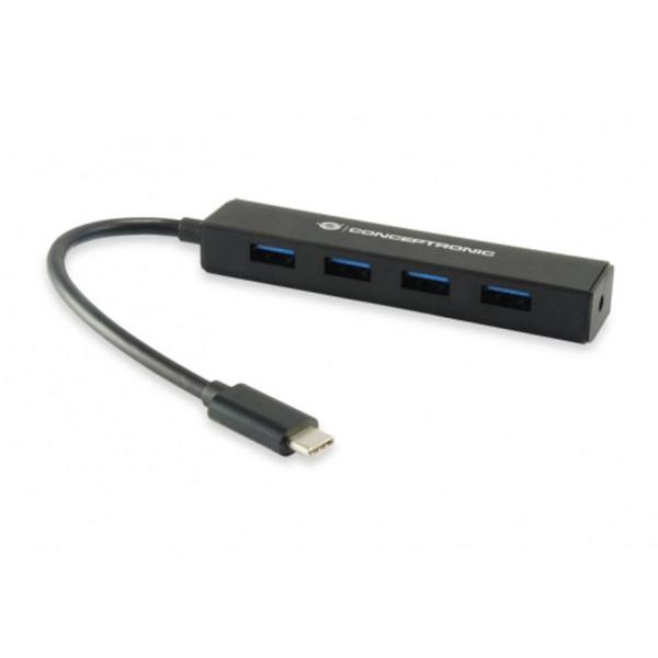 USB-C Hub 4-Port Conceptronic SuperSpeed USB 3.0
